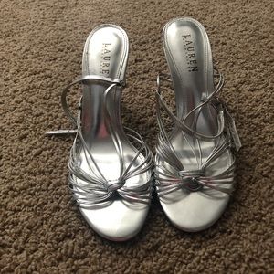 Ralph Lauren Silver Strappy Heel